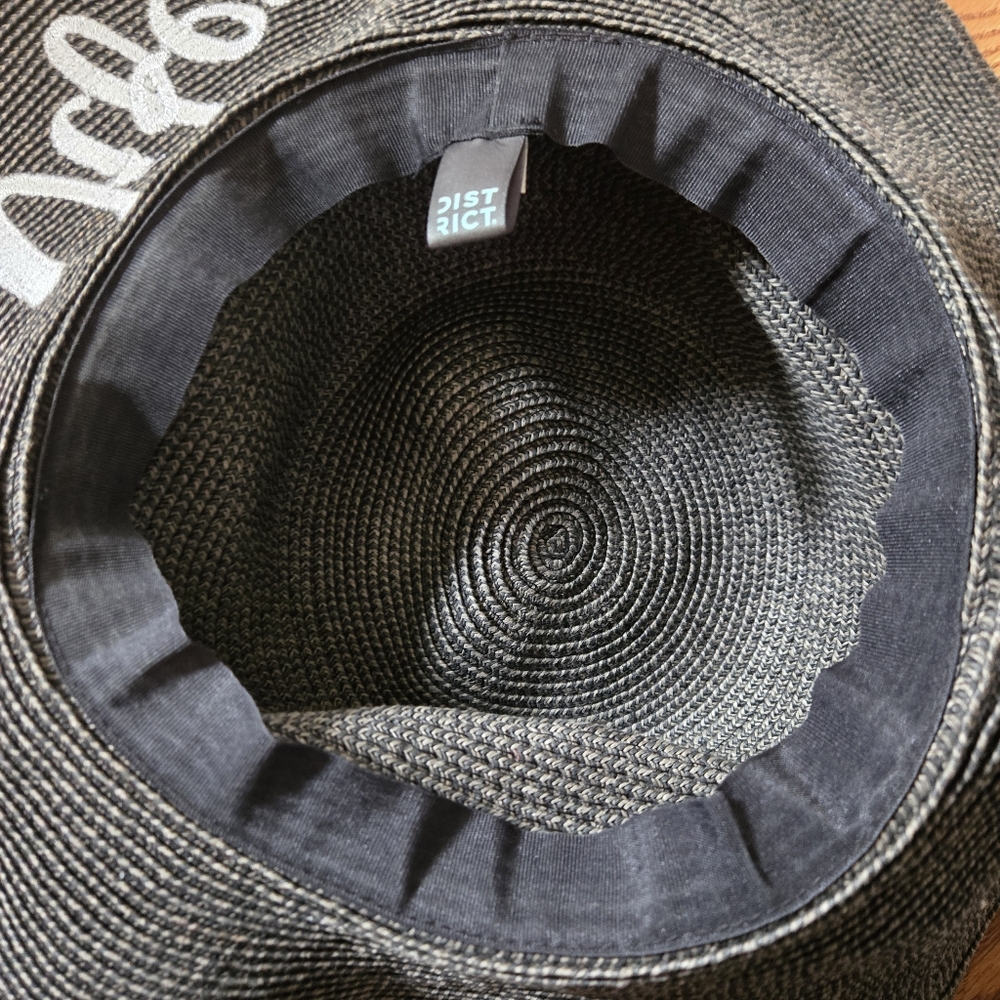 District Black Wifey Straw Hat Floppy Sun Hat Summer Beach Pool Swim Honeymoon - Picture 6 of 7